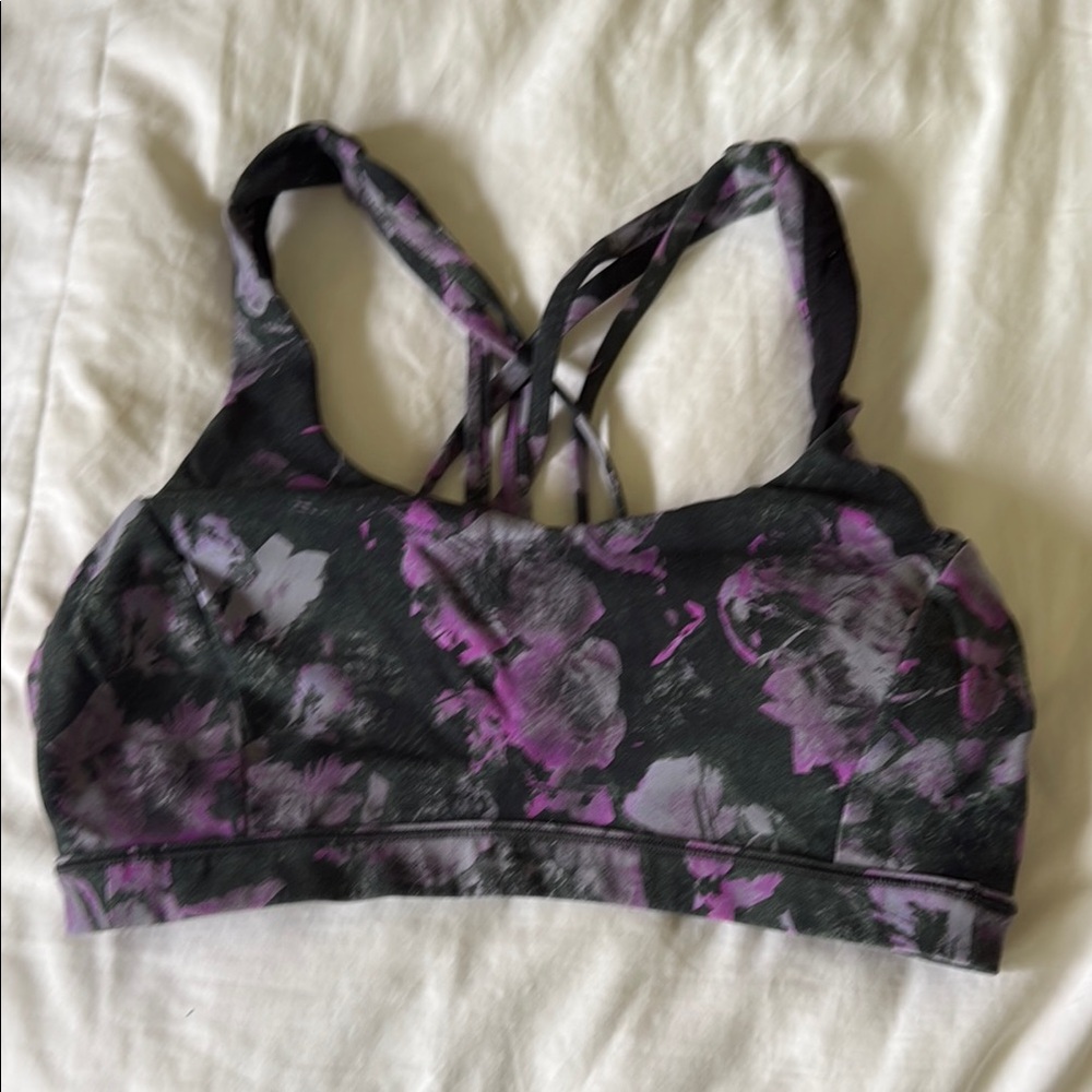Lululemon Black and Purple Racerback Sports Bra